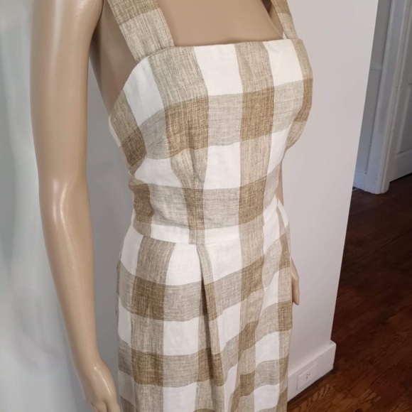 GAL MEETS GLAM BAILEY GINGHAM LINEN CROP JUMPSUIT - Picture 4 of 10